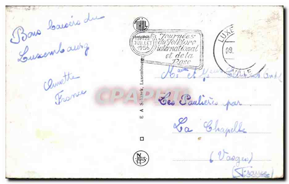 CPA Colmat Berg Chateau Orand Ducal Luxembourg — Rückseite