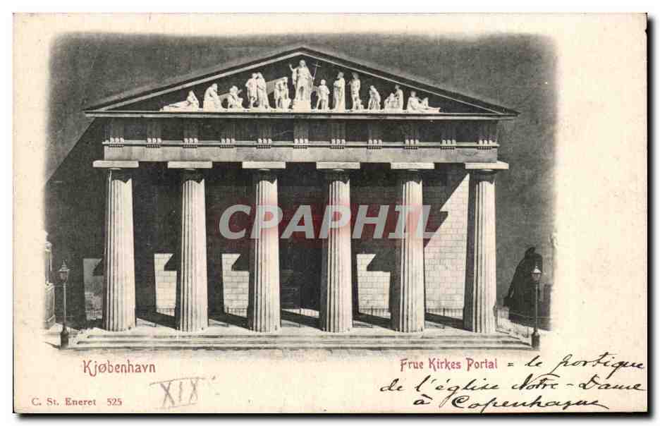 Frue Kirkes Portal — le portique de l'église Notre-Dame à Copenhague — C. St. Eneret 525