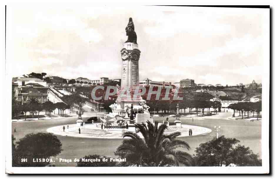 CPA Lisboa Praca De Marques De Pombal Portugal