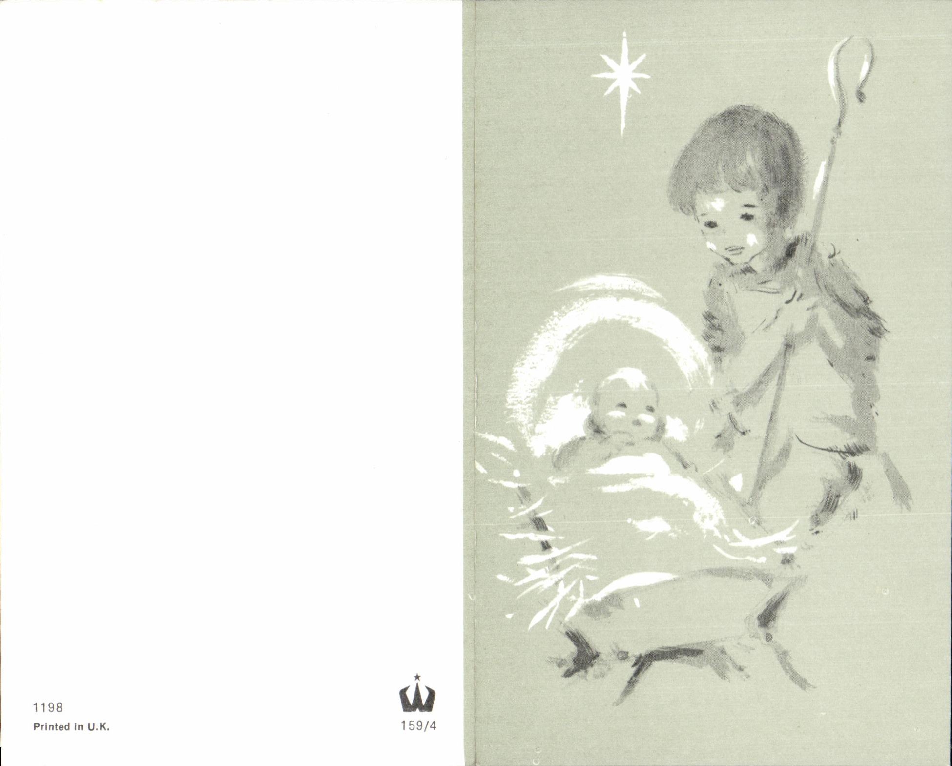 Nativité — berceau avec berceau — imprimé en U.K. n°159/4