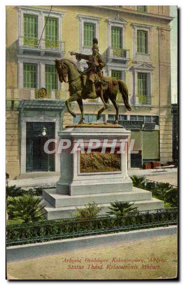 CPA Grece Greece Statue Theod Kolocotronis Athenes