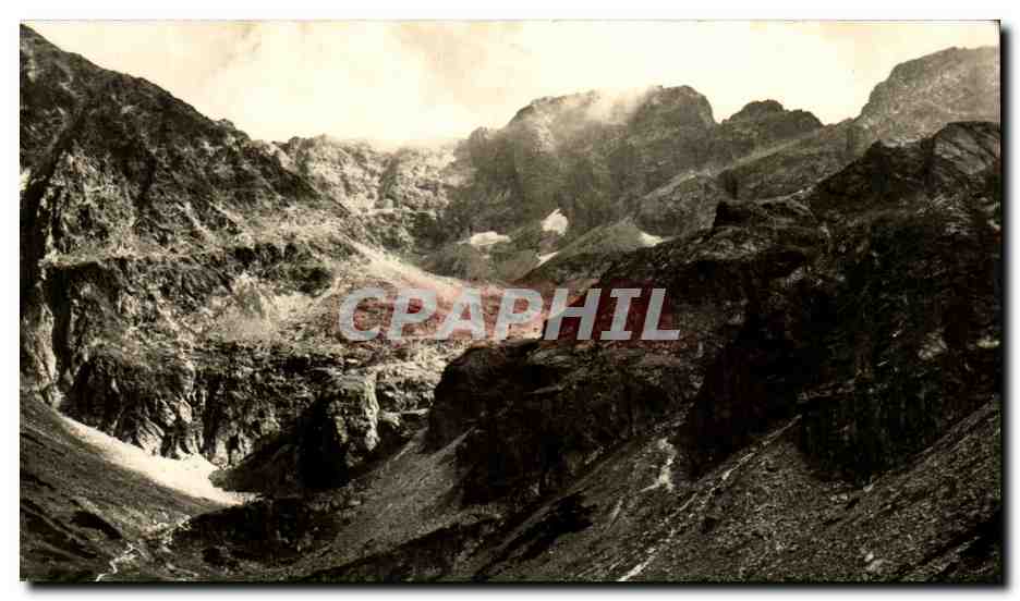 Tatras élevés — Zbocza Granatów i Kościelica nad Czarnym Stawem Gąsienicowym, W głębi Kozią Dolinka — éditeur 'RUCH' et n° 26-3289, N