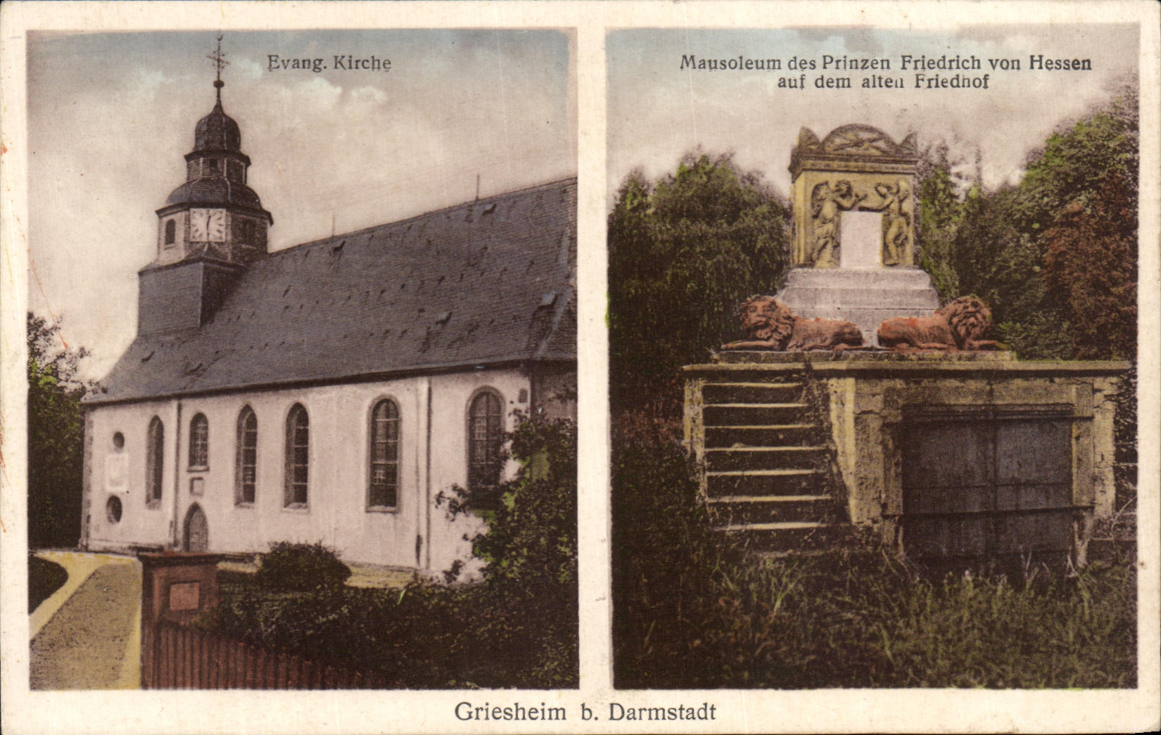 CPA Evang Kirche Mausoleum Des Prinzen Friedrich Von Hessen Auf Dem Alten Friedhof Griesheim b Darmstadt