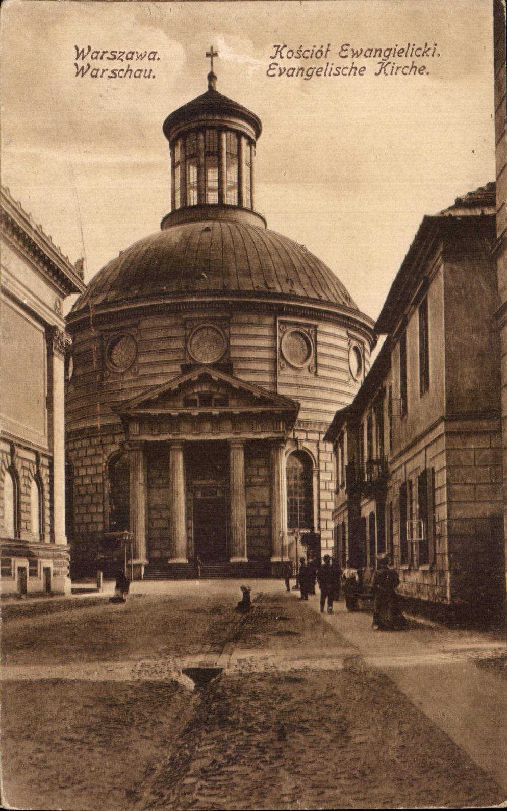 CPA Warszawa Kosciof Ewangielicki Warschau Evangelisch Kirche Evangelist Poland Polska Pologne 