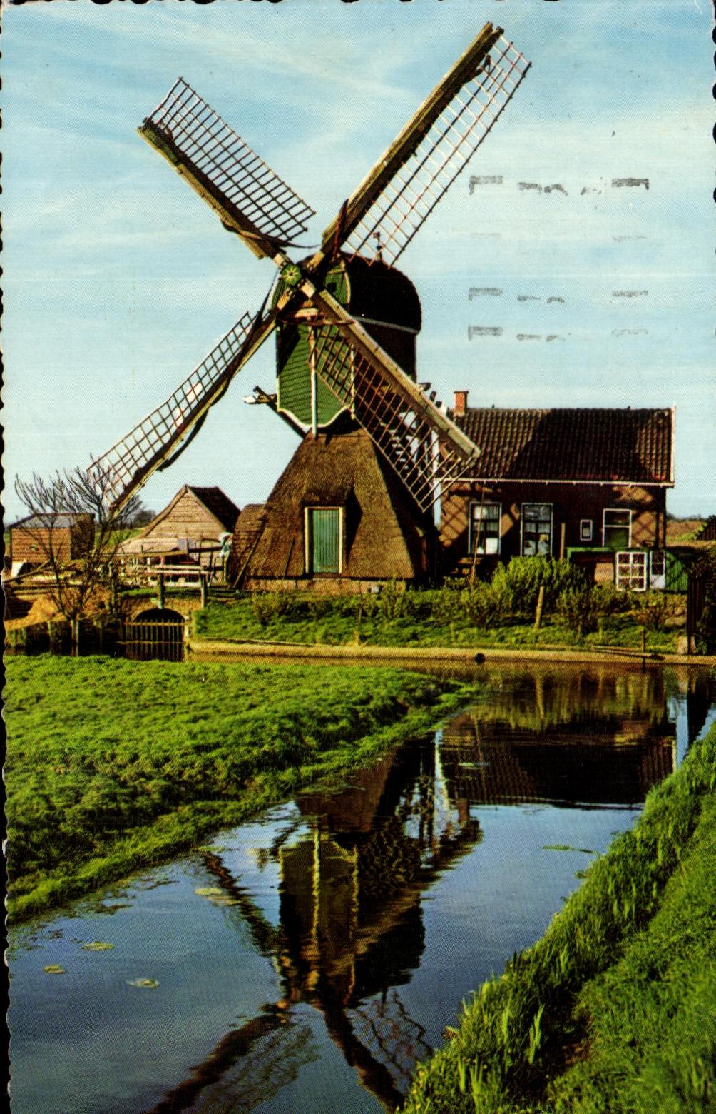 Moulin à vent néerlandais — reflet dans un canal — éditeur Kentlux, n° 901/7