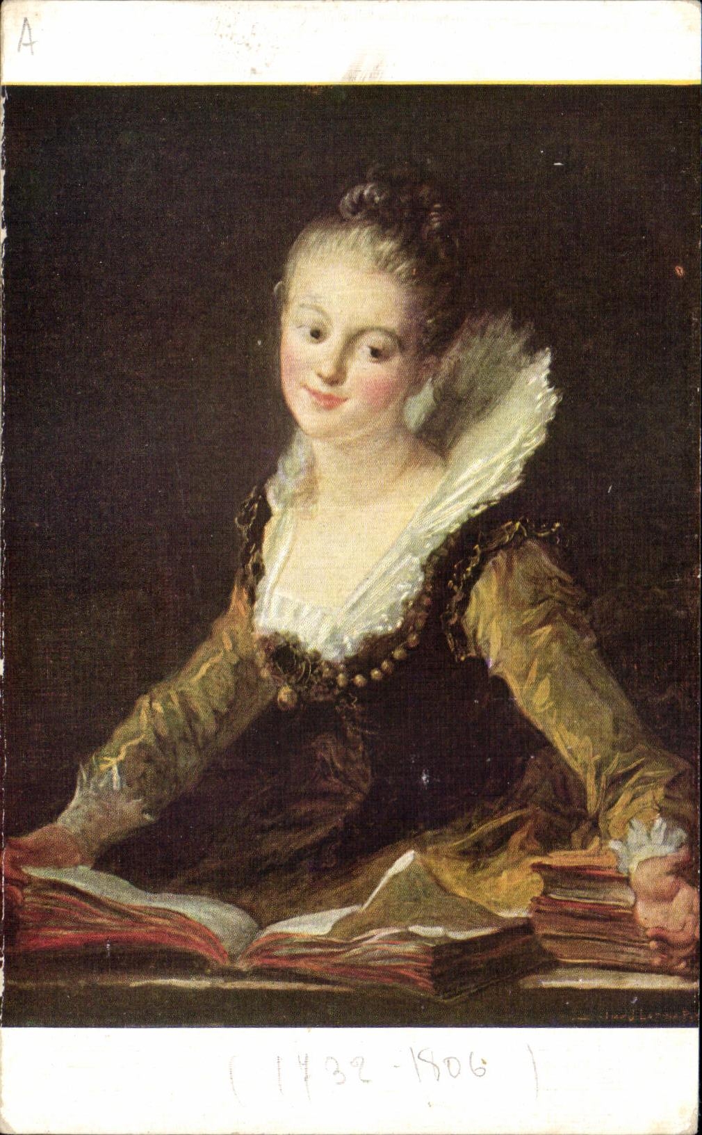 CPA L'Etude The Study Musee du Louvre Paris Fragonard