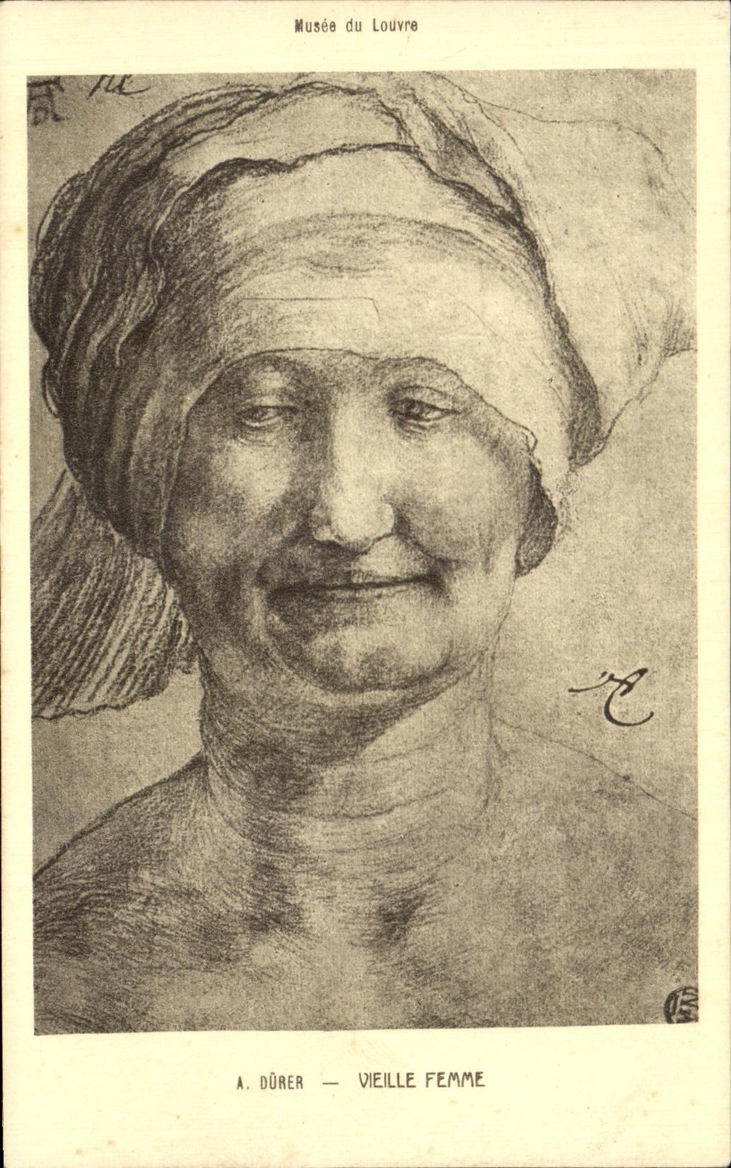 CPA Vieille Femme Durer Musee du Louvre Paris 
