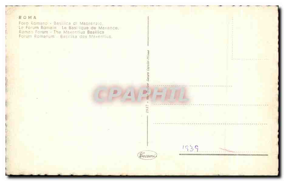 CPA Roma Foro Romano basiles di Messenzio — Rückseite
