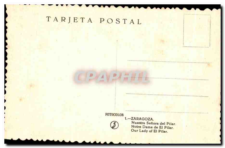 CPA Zaragoza Nuestra Senore del Pilar Notre Dame de El Pilar — Back