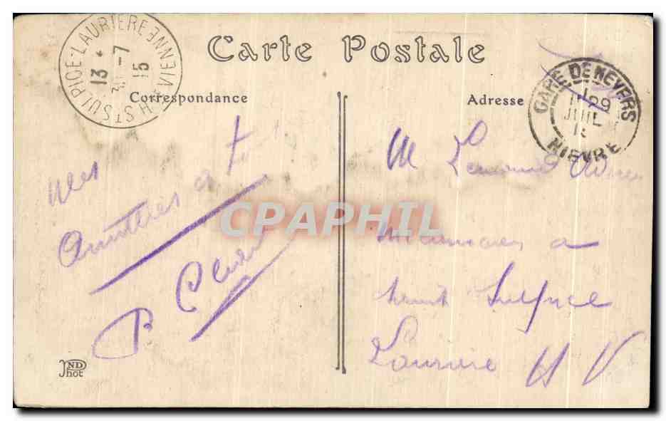Kathedrale Saint-Cyr, Krone der Turm — Nevers — ND. Fot. n° 50 — Rückseite