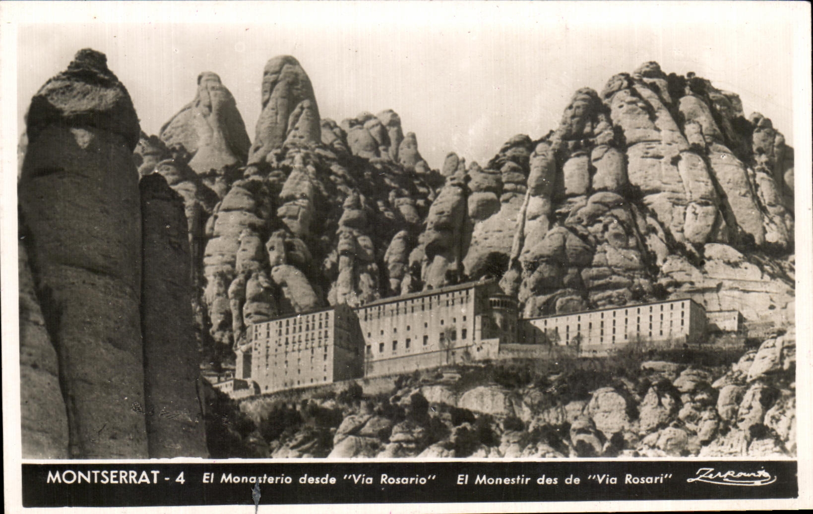 CPA Montserrat Et monasterio desde Vio Rosario El Monestir des de Via 