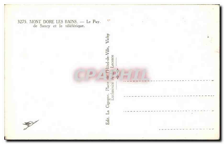 Mont Dore Les Bains — Le Puy et le téléphérique — Édition de l'Hôtel de Ville, Vichy — Reverso
