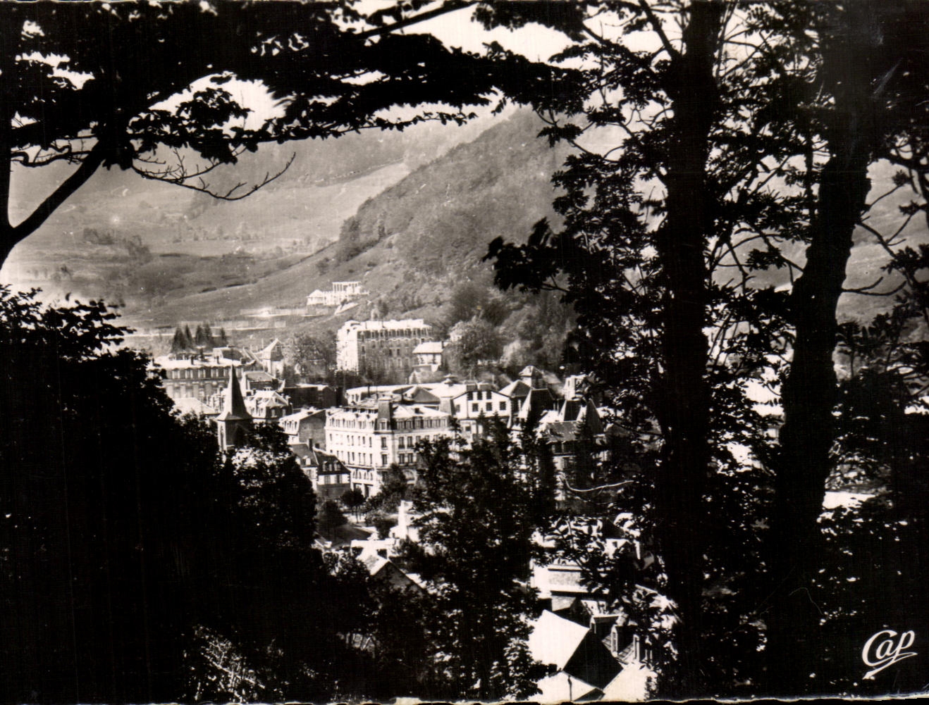 Le Mont-Dore à travers les arbres — (alt. 1050 m.) — Cap
