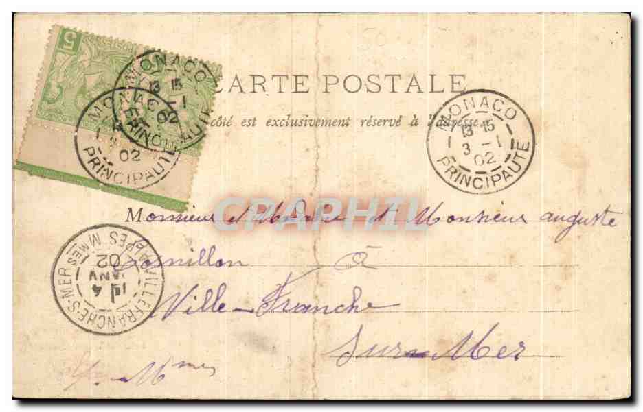 CPA Monte Carlo Salle des Trente Quarante Monaco — Rückseite
