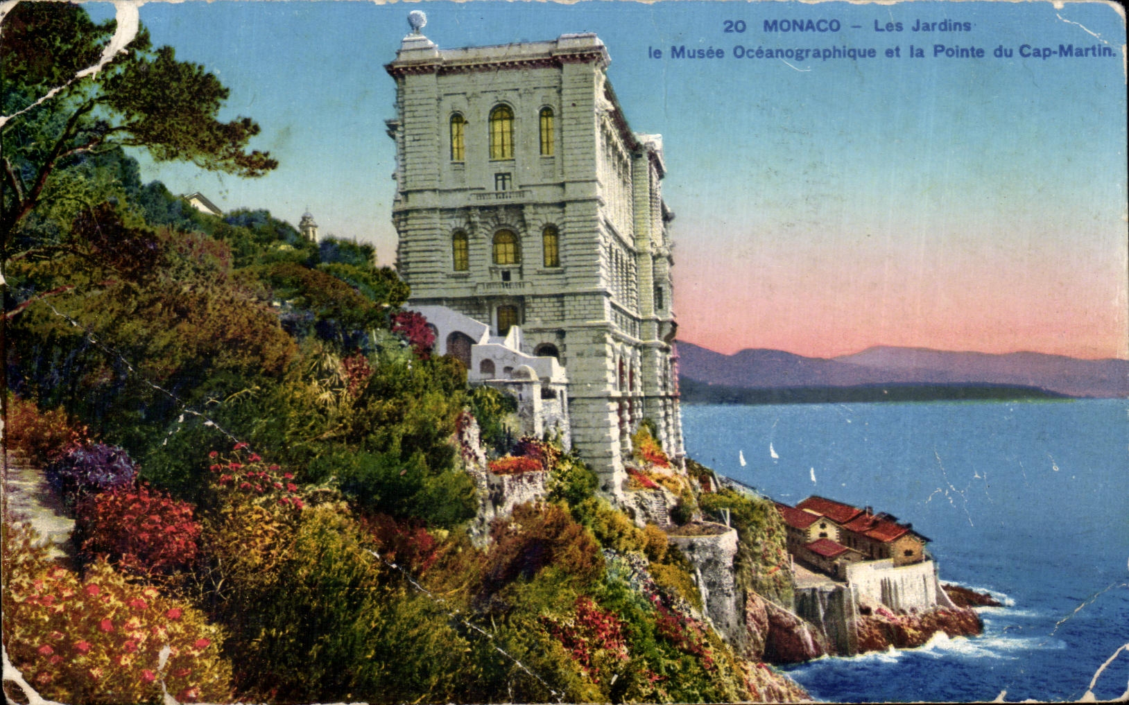 CPA Monaco les Jardins le Musee Oceanographique et la Pointe du cap martin