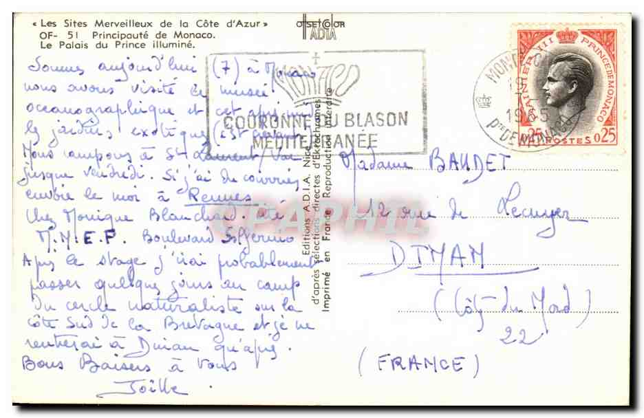 Le Palais du Prince à Monaco — Les Sites Merveilleux de la Côte d'Azur — Éditions A.D.I.A. — Reverso