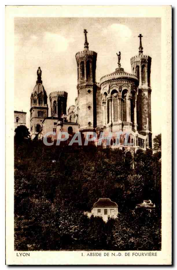 Lyon — Abside de N.-D. de Fourvière — Phototypie Lazcurza, Lyon