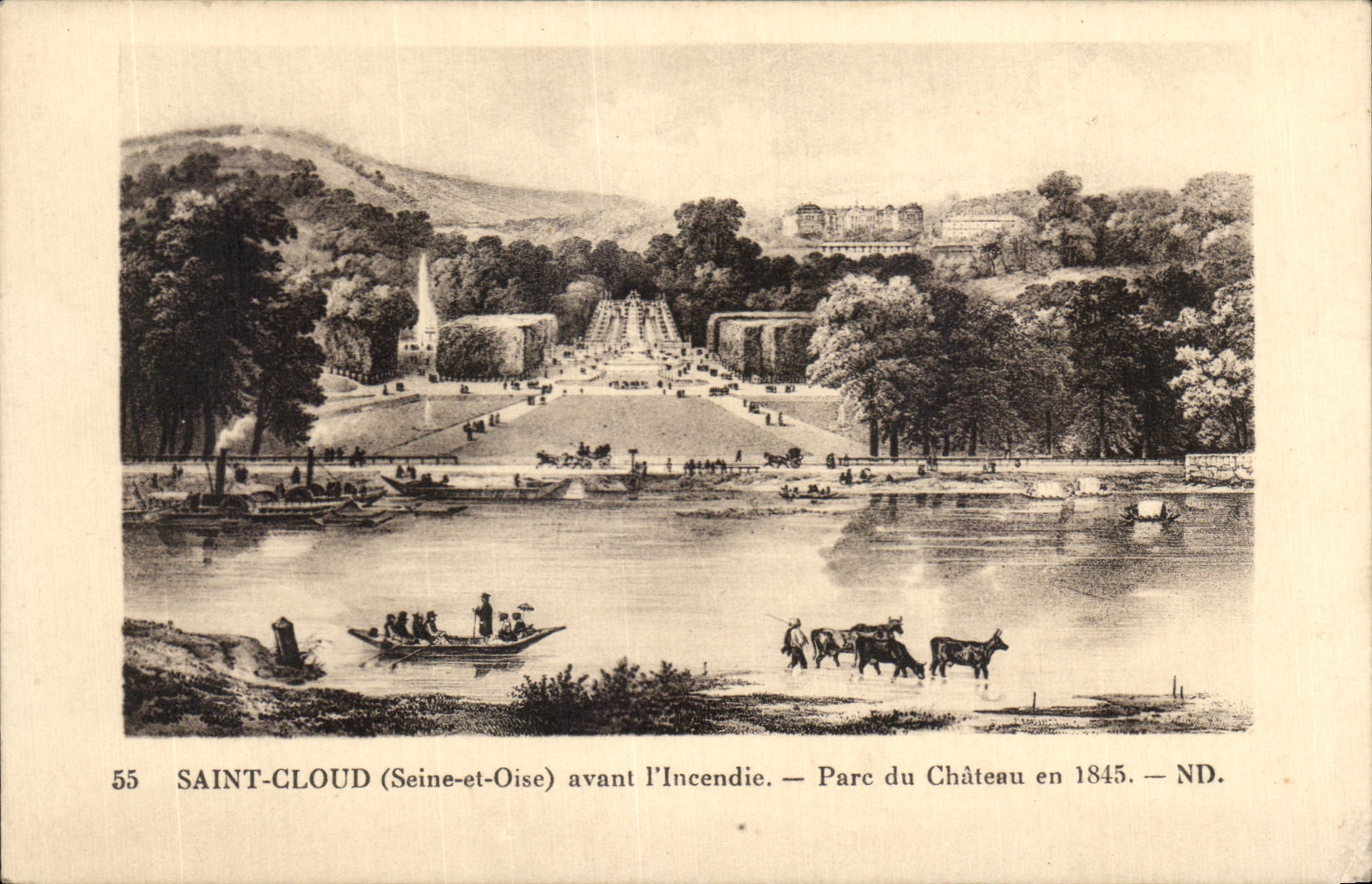 CPA Saint Cloud Avant l'Incendie Parc du Chateau en 1845