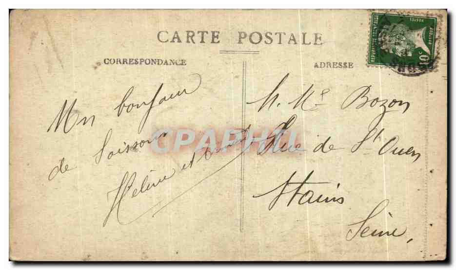 CPA Soissons Apres Le bombardement Cathedrale St Jean Militaria — Rückseite