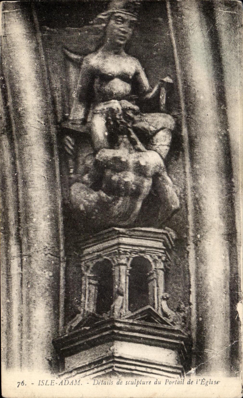 Isle-Adam — Détails de sculpture du Portail de l'Église — Édition G. Larrère, Isle-Adam, n°76