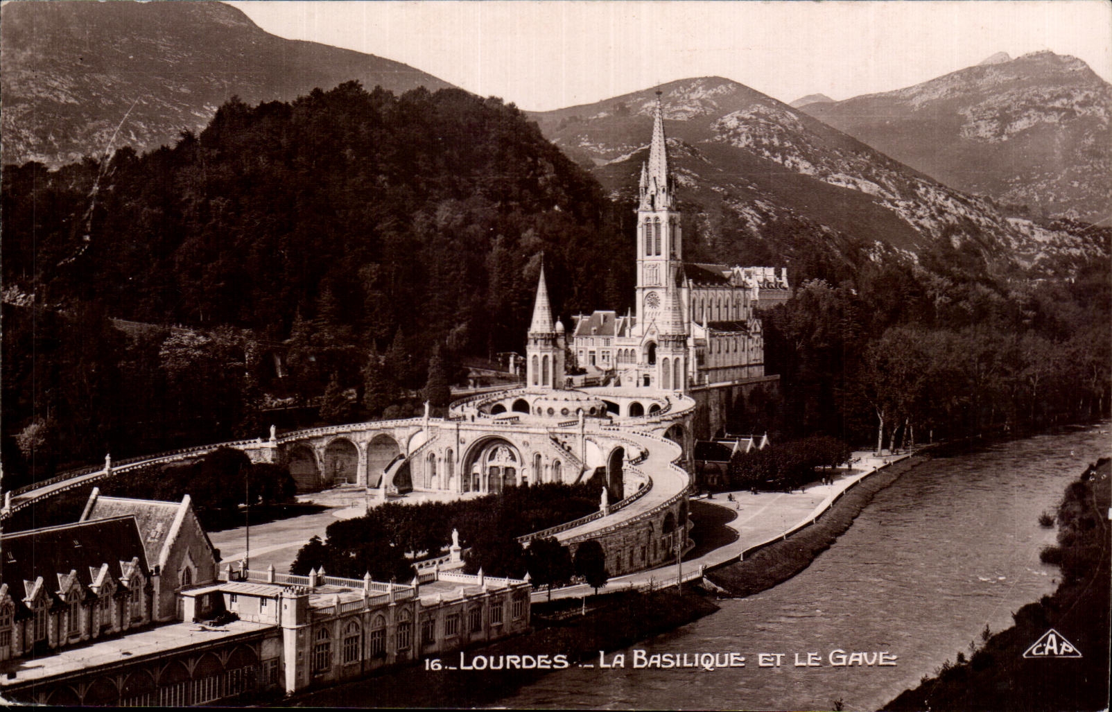 CPA Lourdes La Basilique Et Le Gave