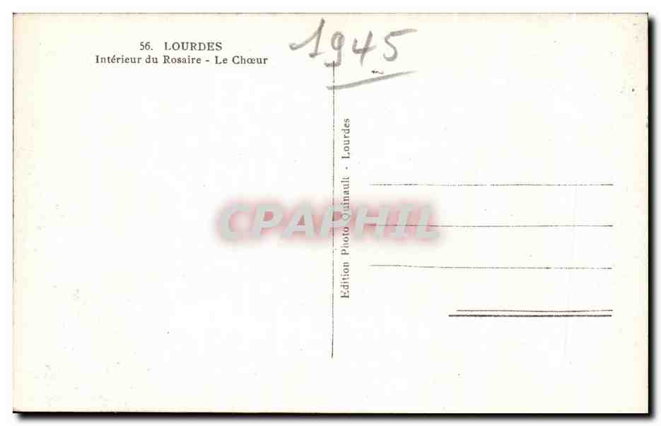 CPA Lourdes Interieur Du Rosaire Le Choeur — Verso