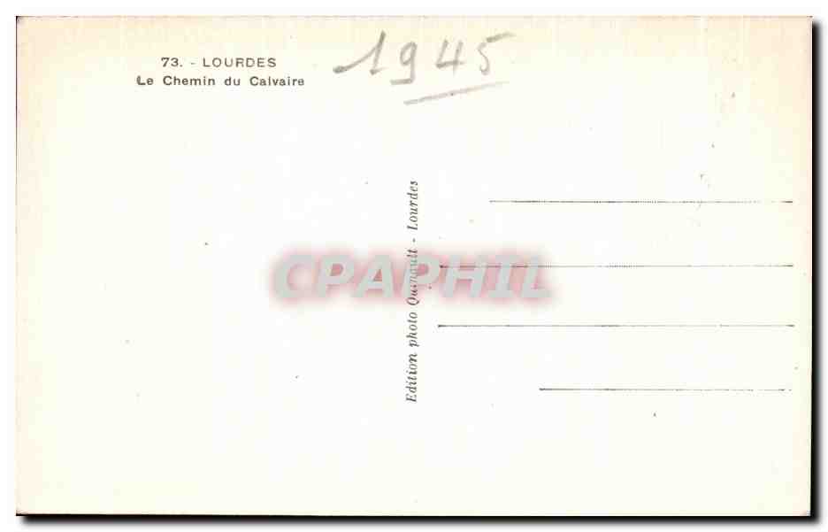 CPA Lourdes Le Chemin Du Clavaire — Verso