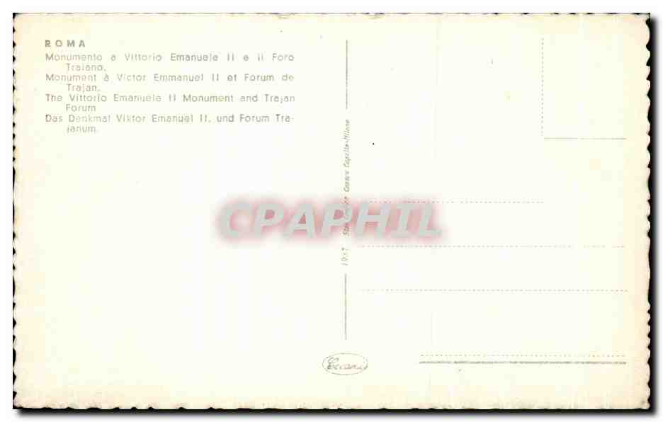 CPA Roma Monumente — Rückseite