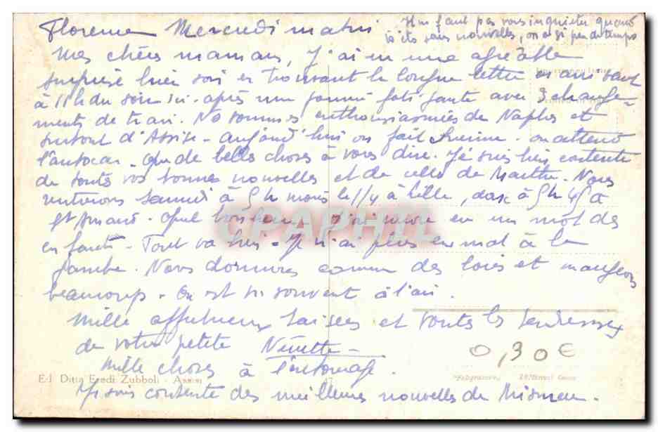 CPA Assisi La Stalle Oue nacque — Rückseite