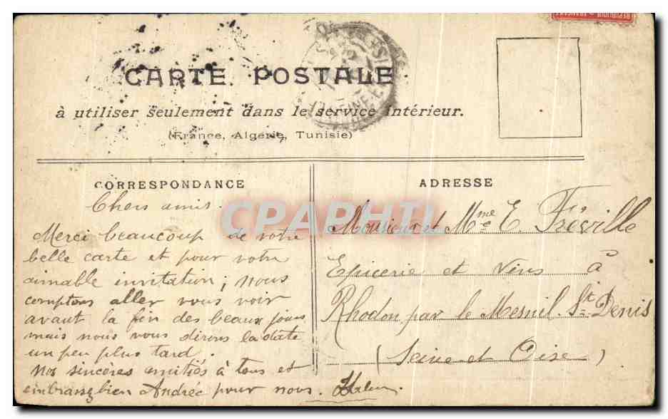 CPA Paris Inonde Port Saint Nicolas — Rückseite
