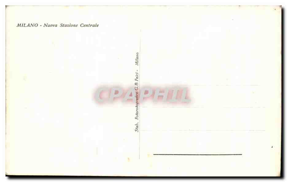 CPA Milano Nuova Stazione Centrale — Verso