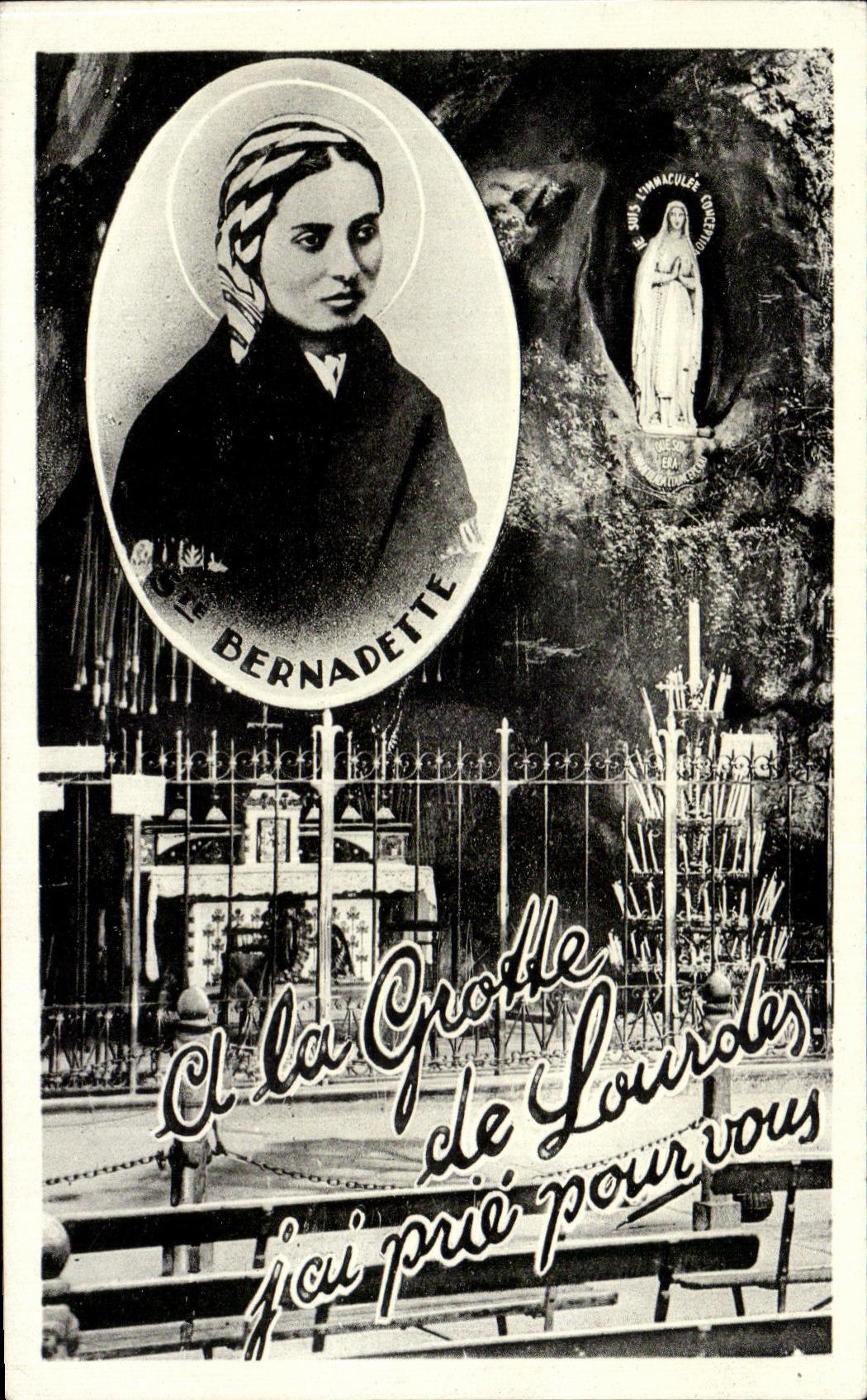 CPA Lourdes Et la grotte de Lourdes
