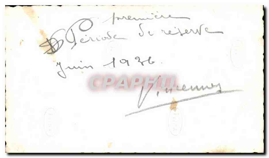 Photo 1ere periode de reserve 1936 Vincennes Militaria — Verso