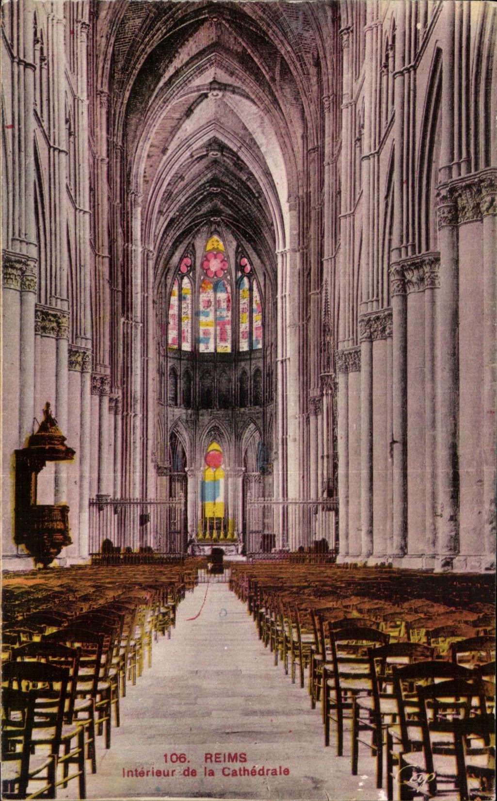 CPA Reims Interieur de la Cathedrale