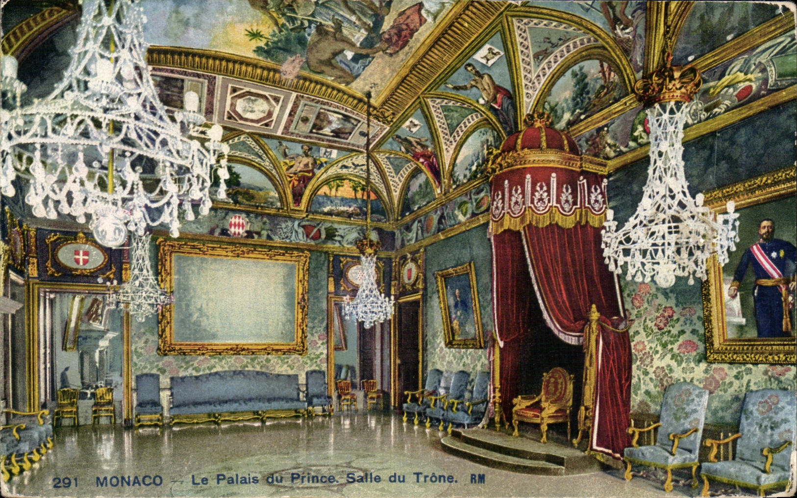 CPA Monaco Le Palais du Prince Salle du Trone