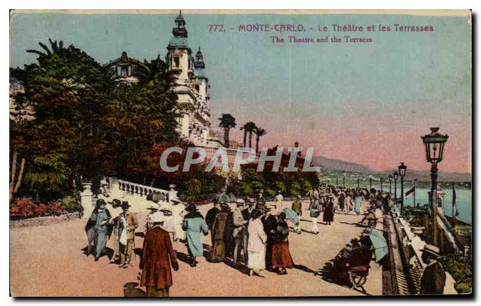 CPA Mont Carlo Le Theatre et les Terrasses The Theatre and the Terraces
