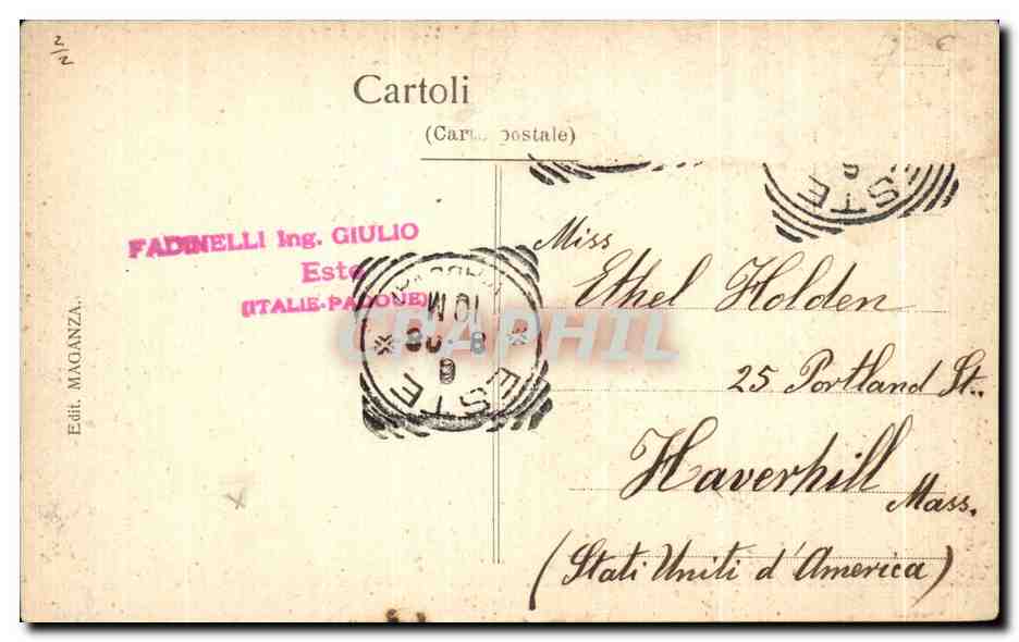 CPA Monselice Via del Santuario — Rückseite