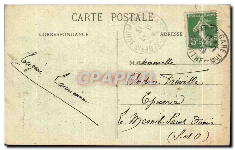 NANCY — Fontaine d'Amphitrite — Imprimerie des Alliances de Nancy — Verso