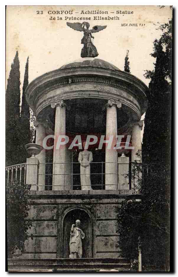 CPA Corfou Achilleion Statue de la Princesse Elisabeth Grece Greece
