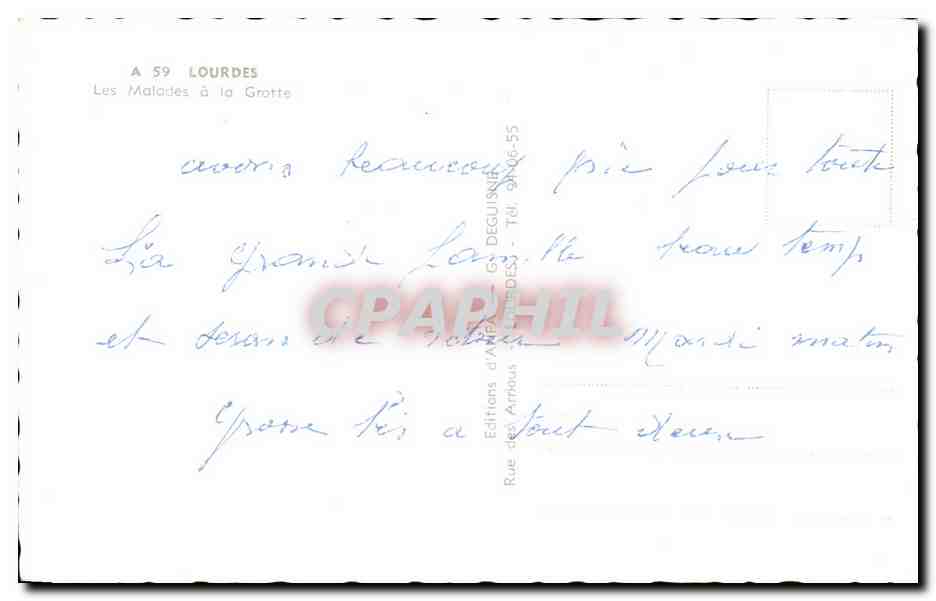 CPA Lourdes Les Malades A La Grotte — Verso