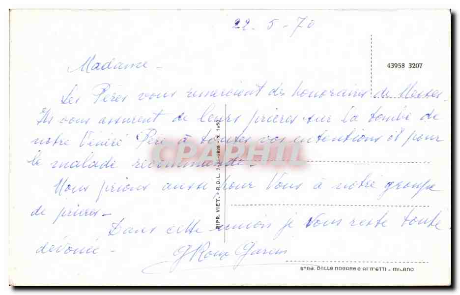 CPA Givanni Rotondo Convento dei PP Cappuccini Maria SS delle Grazie — Rückseite