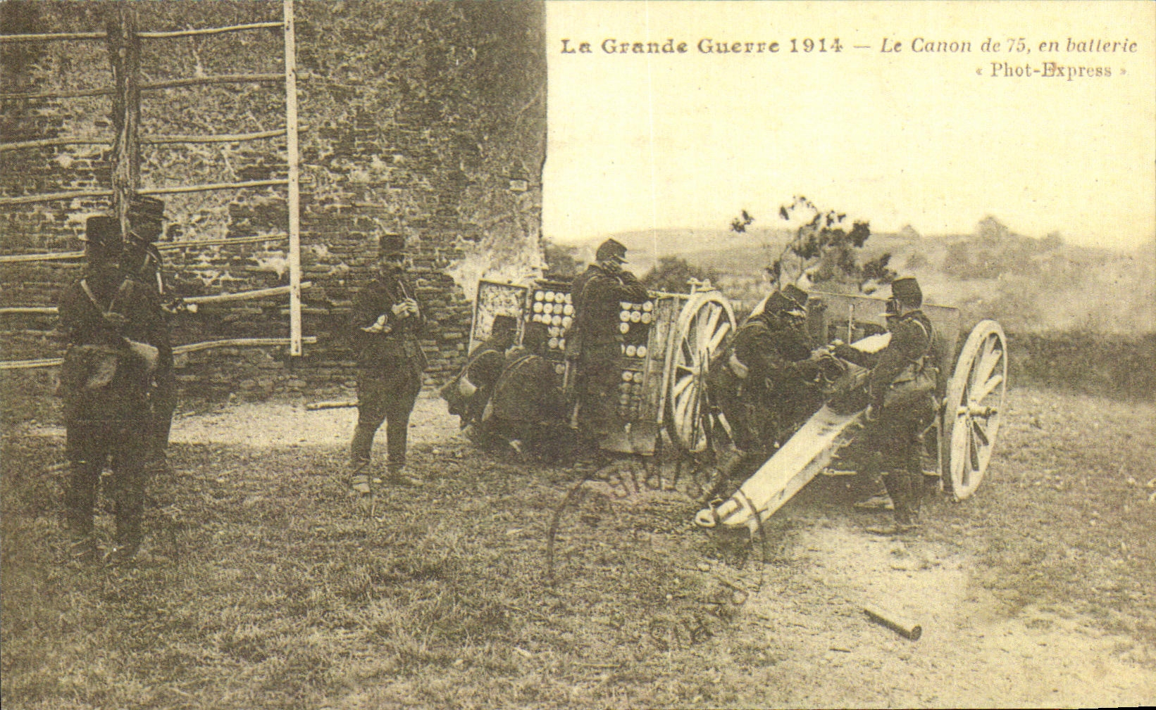 REPRO La Grande Guerre Le Canot de 75 En Batterie Militaria