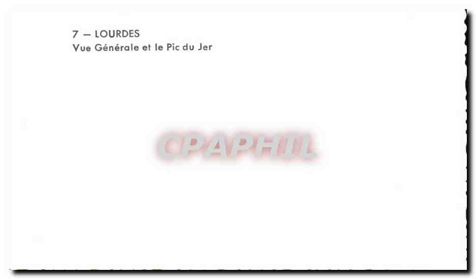 CPSM Lourdes Vue Generale et le Pic du Jer — Verso