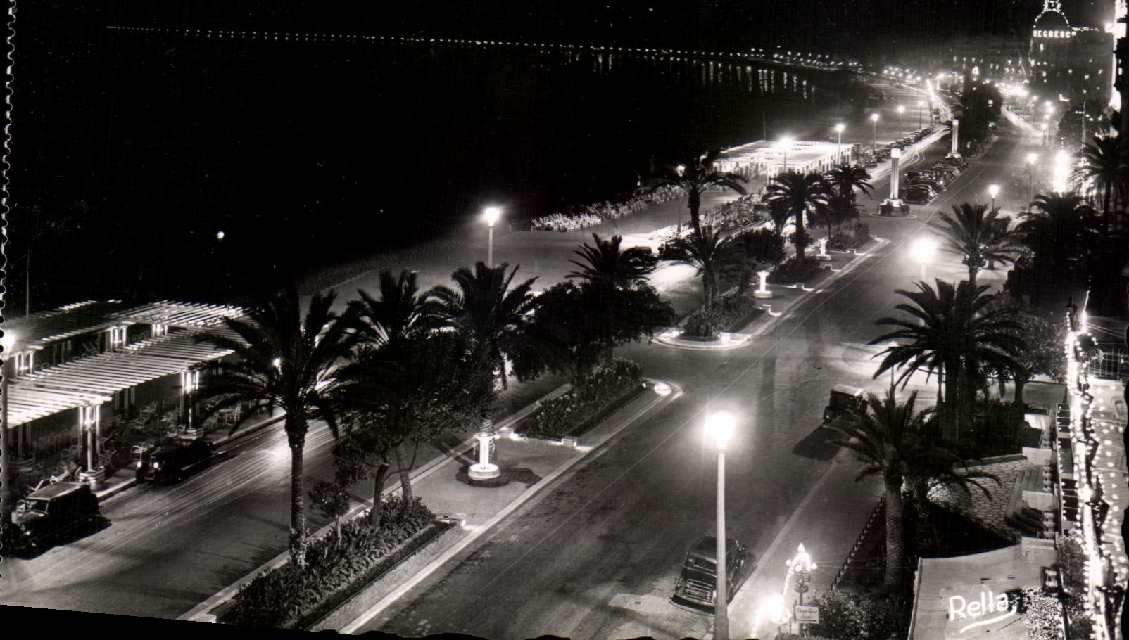 CPA La Cote D'Azur Nice La Nuit La Promenade Des Anglais