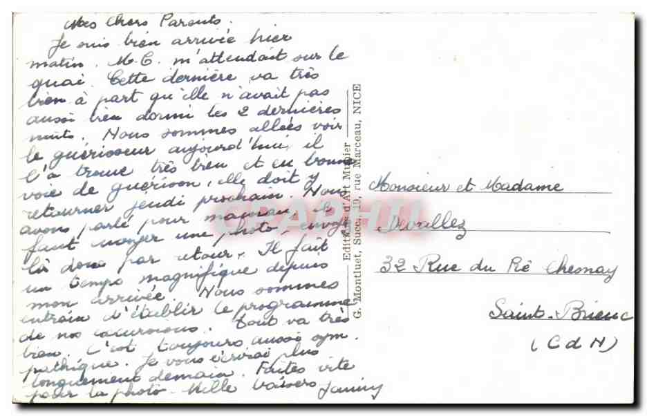 CPA Nice Cimiez Notre Dame De Cimiez Et Le Calvaire — Rückseite
