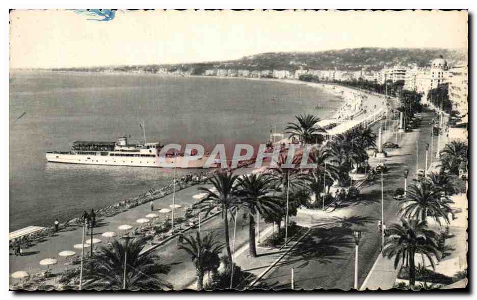 CPA Nice Promenade Des Anglais Bateau