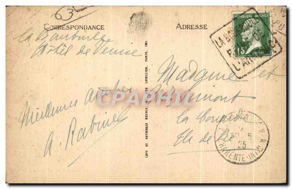 La Bourboule — Vue générale et le Puy Gros — Librairie Darnis, Place de la Victoire — Back