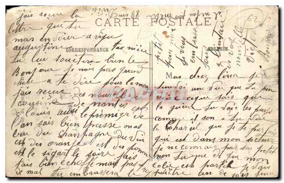 CPA Aspect d'un coin de Carency apres la victoire francaise Militaria — Verso