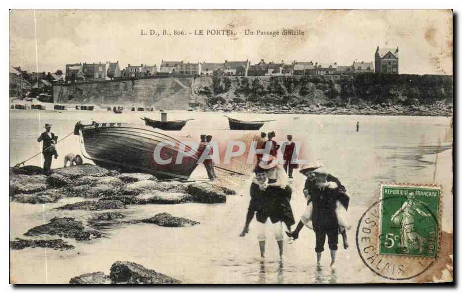 CPA Le Portel Un Passage dificile 