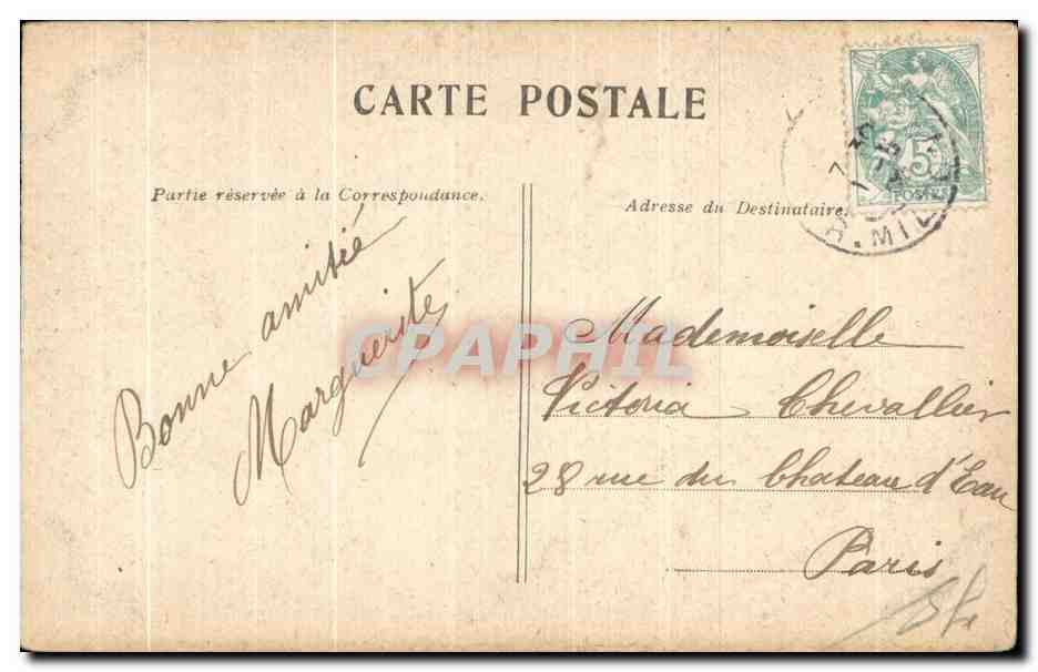 CPA Paris Alain Chartier — Verso